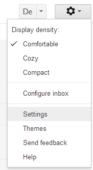 Click the wheel on the top right and select settings.