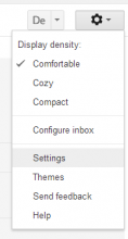 Click the wheel on the top right and select settings.